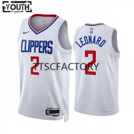 Kinder NBA LA Clippers Trikot Kawhi Leonard 2 Nike 2022-23 Association Edition Weiß Swingman